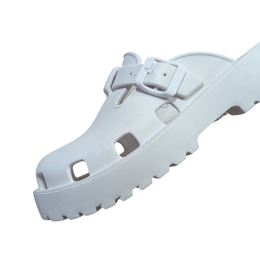 Free People Karlie Buckle Clogs White Size 8 - Picture 5 of 9